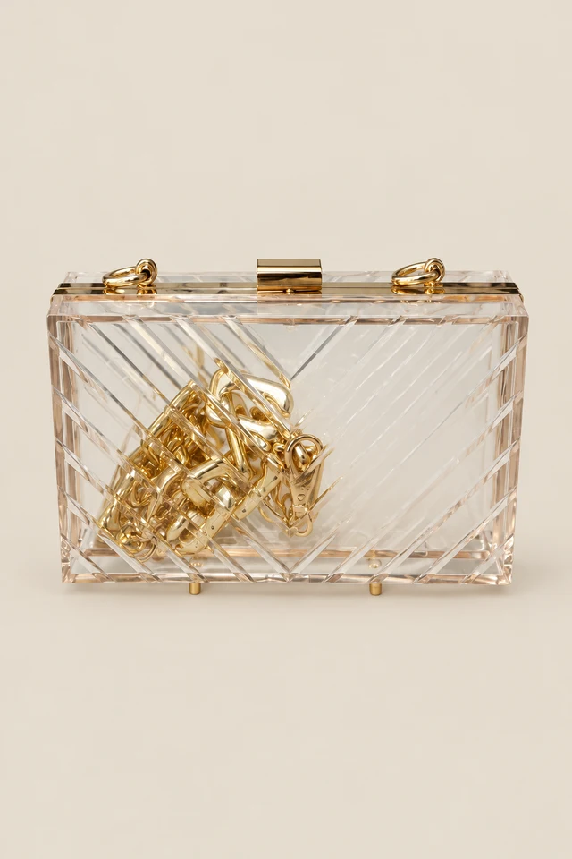 Clear geometric clutch.