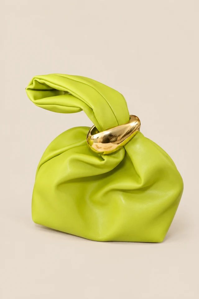 Lime knotted bag.