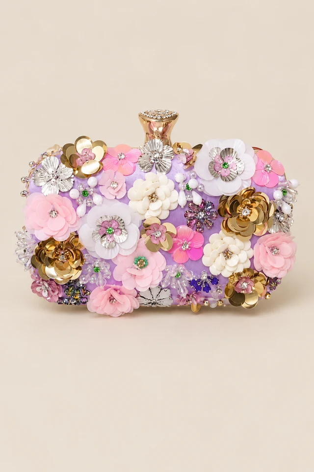 Pastel flower clutch.