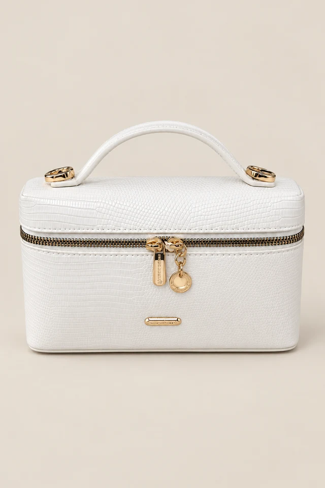 White box handle bag.
